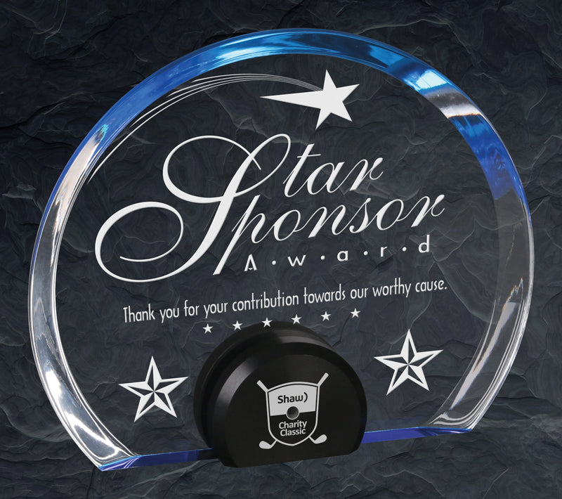 Halo - Radiant Acrylic Award (Available in 3 Colors and Sizes) - Laser Engraving Includes