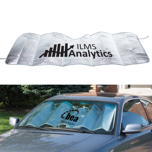 Accordion Sun Shade - Single Color Logo Printing