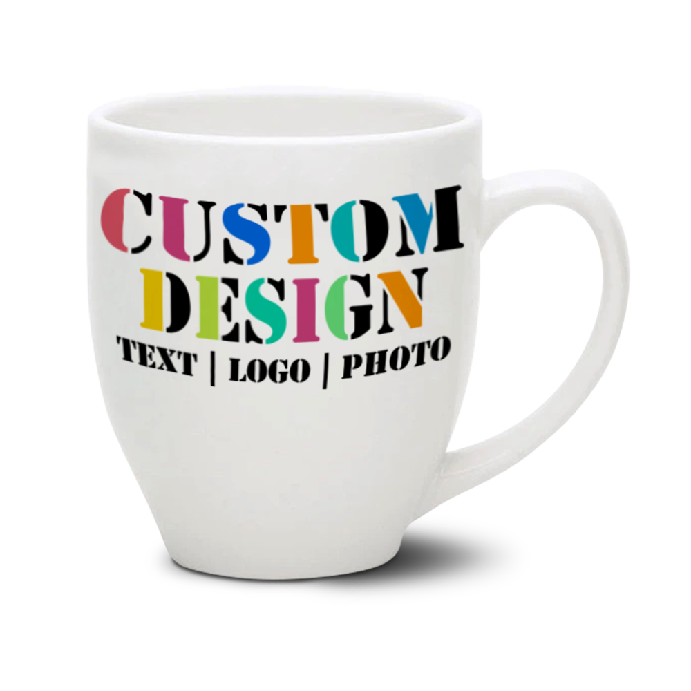 14oz. Customizable White Bistro Mug - Full Color Sublimation