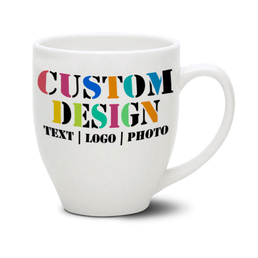 14oz. Customizable White Bistro Mug - Full Color Sublimation