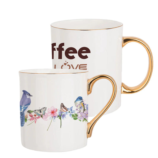 Bone China Mug with Gold Rim and Handle - Full Colour Artwork Sublimation Printed