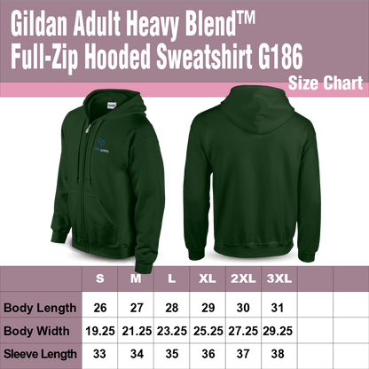 Gildan Adult Heavy Blend™ Full-Zip Hooded Sweatshirt G186 - Embroidered