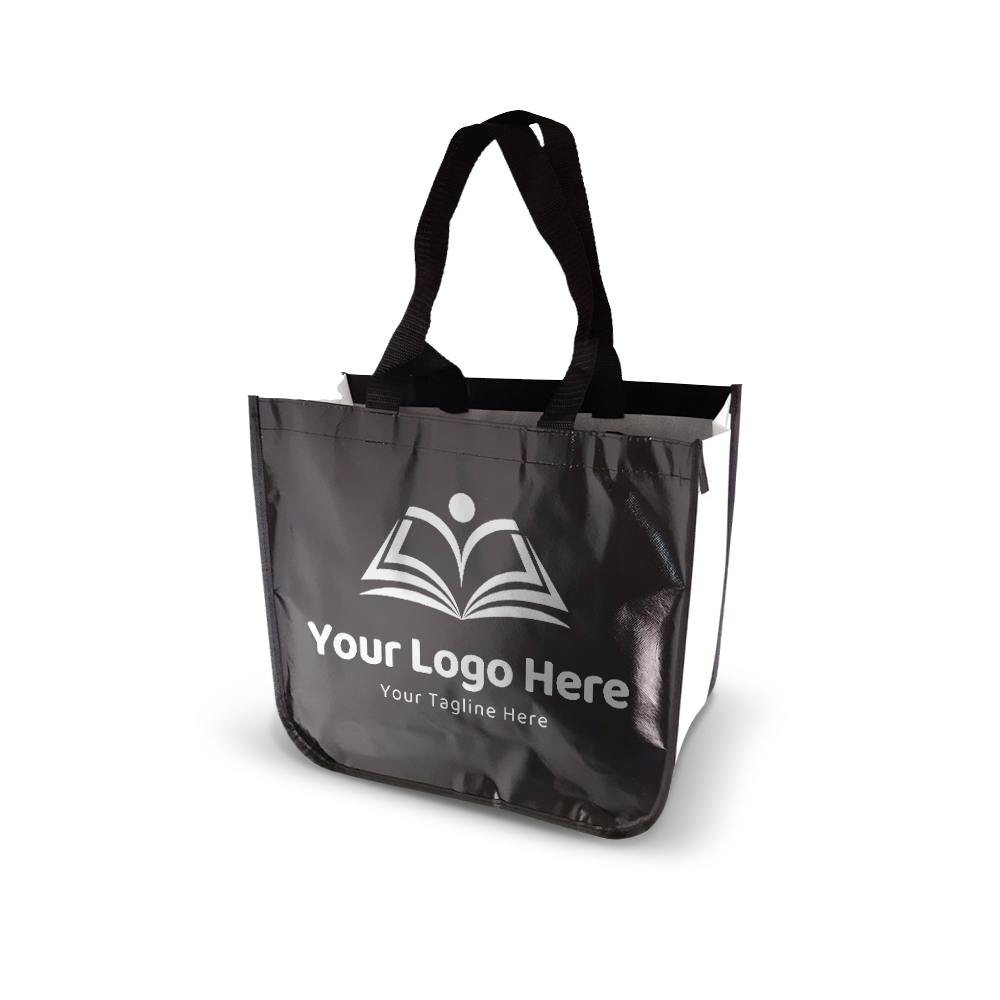 Laminated Non-Woven Bag with Curved Bottom - 110gsm Glossy Finish 16”W x 6"D x 14”H