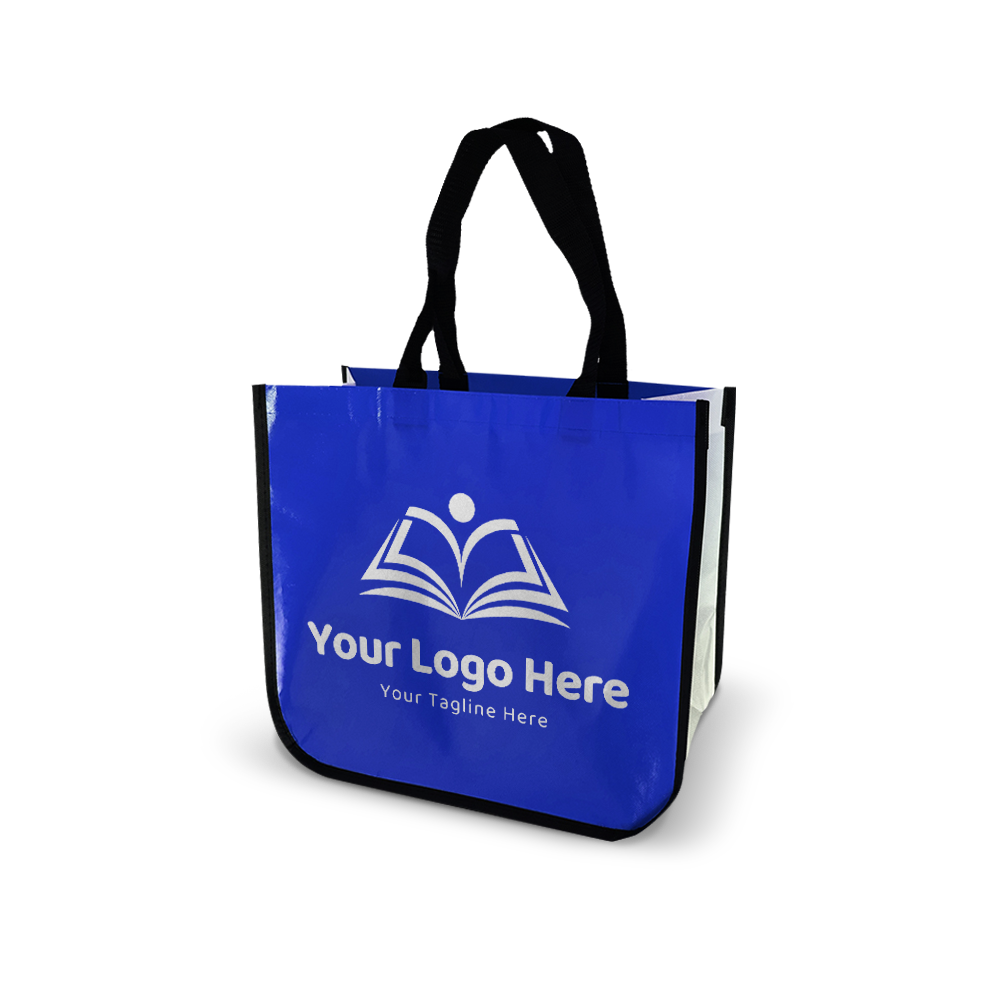 Laminated Non-Woven Bag with Curved Bottom - 110gsm Glossy Finish 16”W x 6"D x 14”H