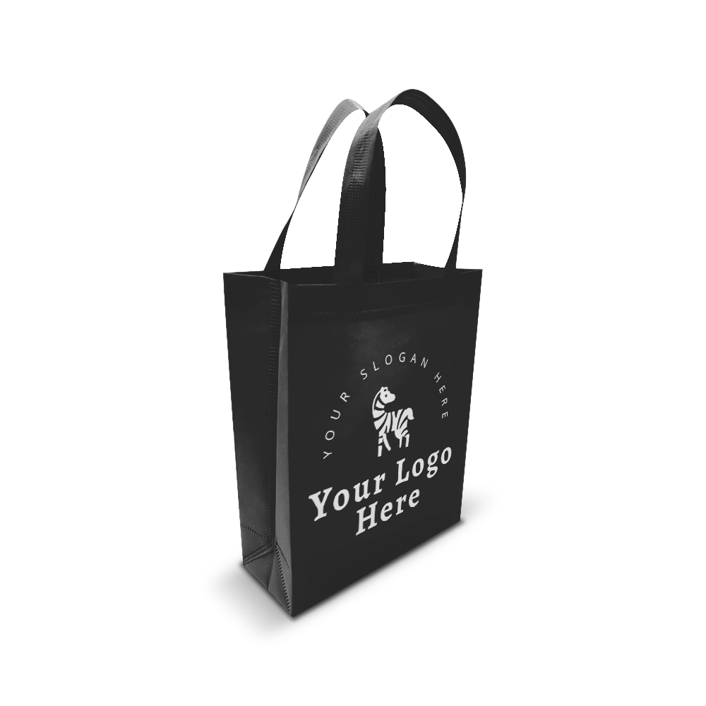 Small Promotional Ultrasonic Non-woven Shopping Bags 9.5"W x 4"D x 12"H