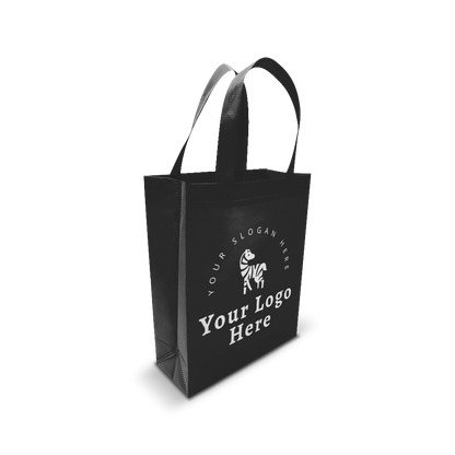 Small Promotional Ultrasonic Non-woven Shopping Bags 9.5"W x 4"D x 12"H