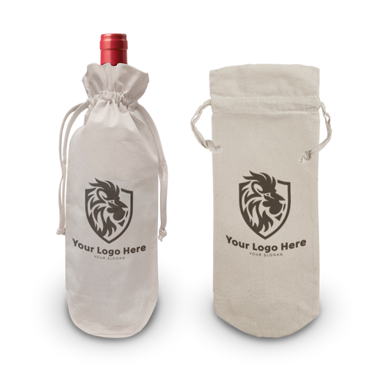 Canvas 1 Bottle Wine Drawstring 5oz 6.5”W x 14.5”H