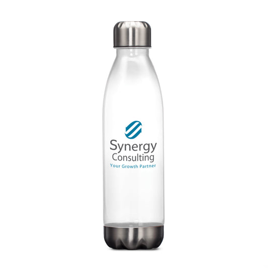 Savasana Translucent AS Water Bottle with Stainless steel Accent Base and Lid 20oz - Single Color or Full Color Printing