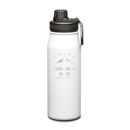 Cienega SS Double Wall Vacuum Insulated Water Bottle w/ Twist Chug Lid 27oz - Laser Engraving Logo - 12pcs to Start