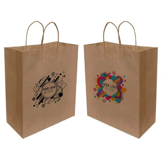 Two brown paper bags with handles