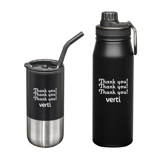 Versatile Tumbler & Bottle Gift Set - Screen Print (Gift Box Includes)