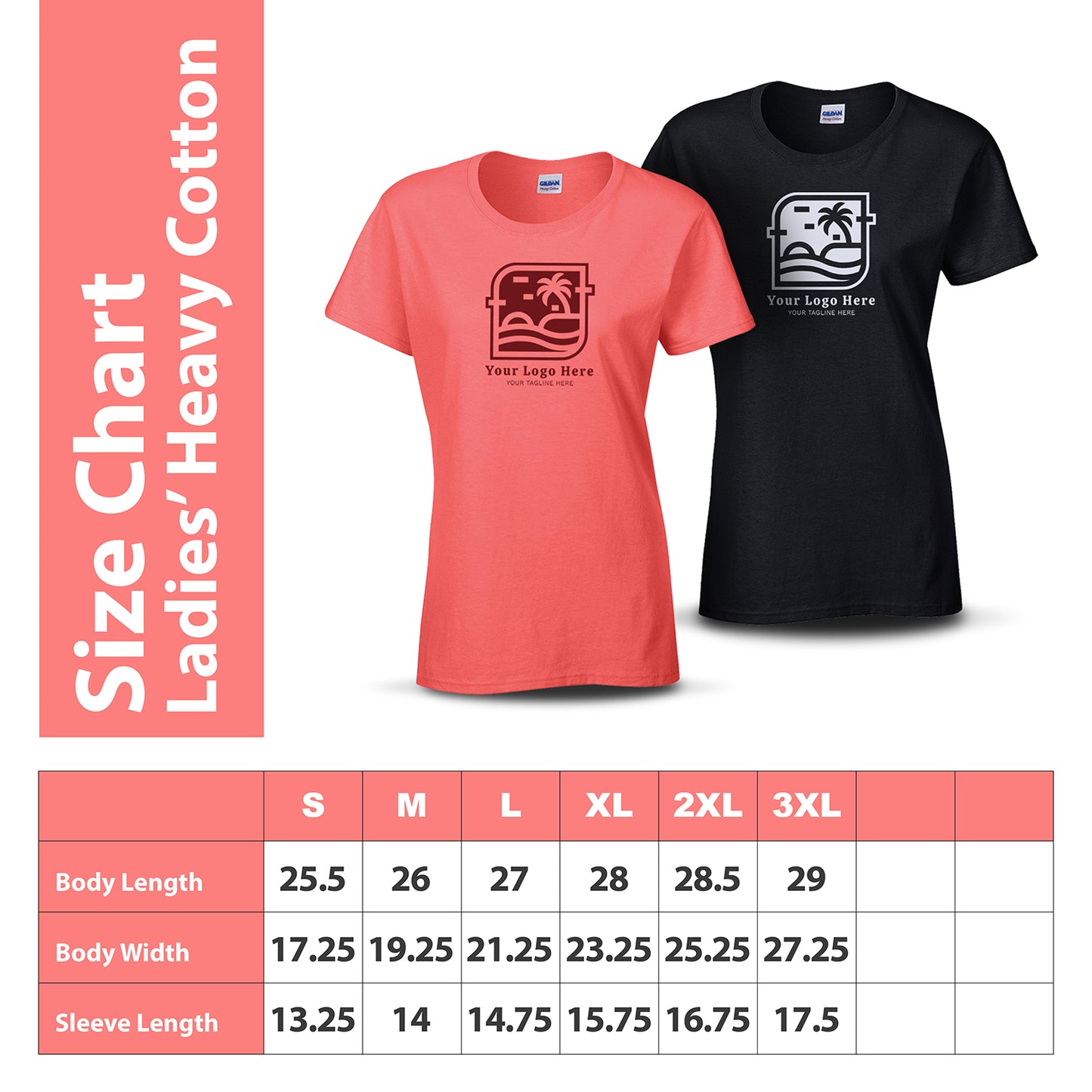 Gildan Ladies' Heavy Cotton T-Shirt (G500L Screen Print)