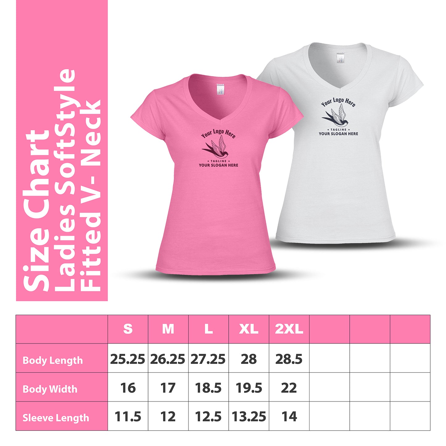 Gildan Ladies' SoftStyle Fitted V-Neck T-Shirt (G64VL Screen Print)