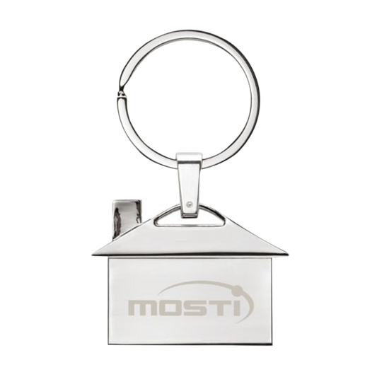 House Shape Key Ring - Laser Engraved Logo