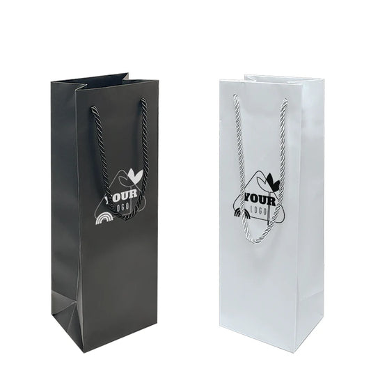 1 Bottle Matte Laminated Paper Wine Bag 4.5"W x 3.5"D x 13"H