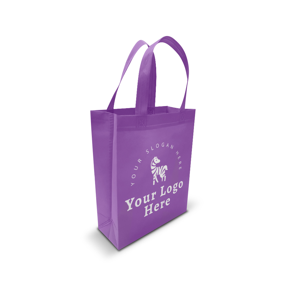 Small Promotional Ultrasonic Non-woven Shopping Bags 9.5"W x 4"D x 12"H