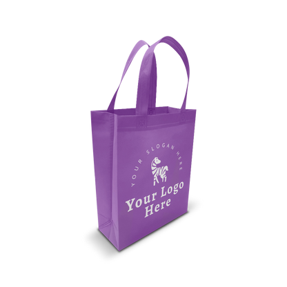 Small Promotional Ultrasonic Non-woven Shopping Bags 9.5"W x 4"D x 12"H