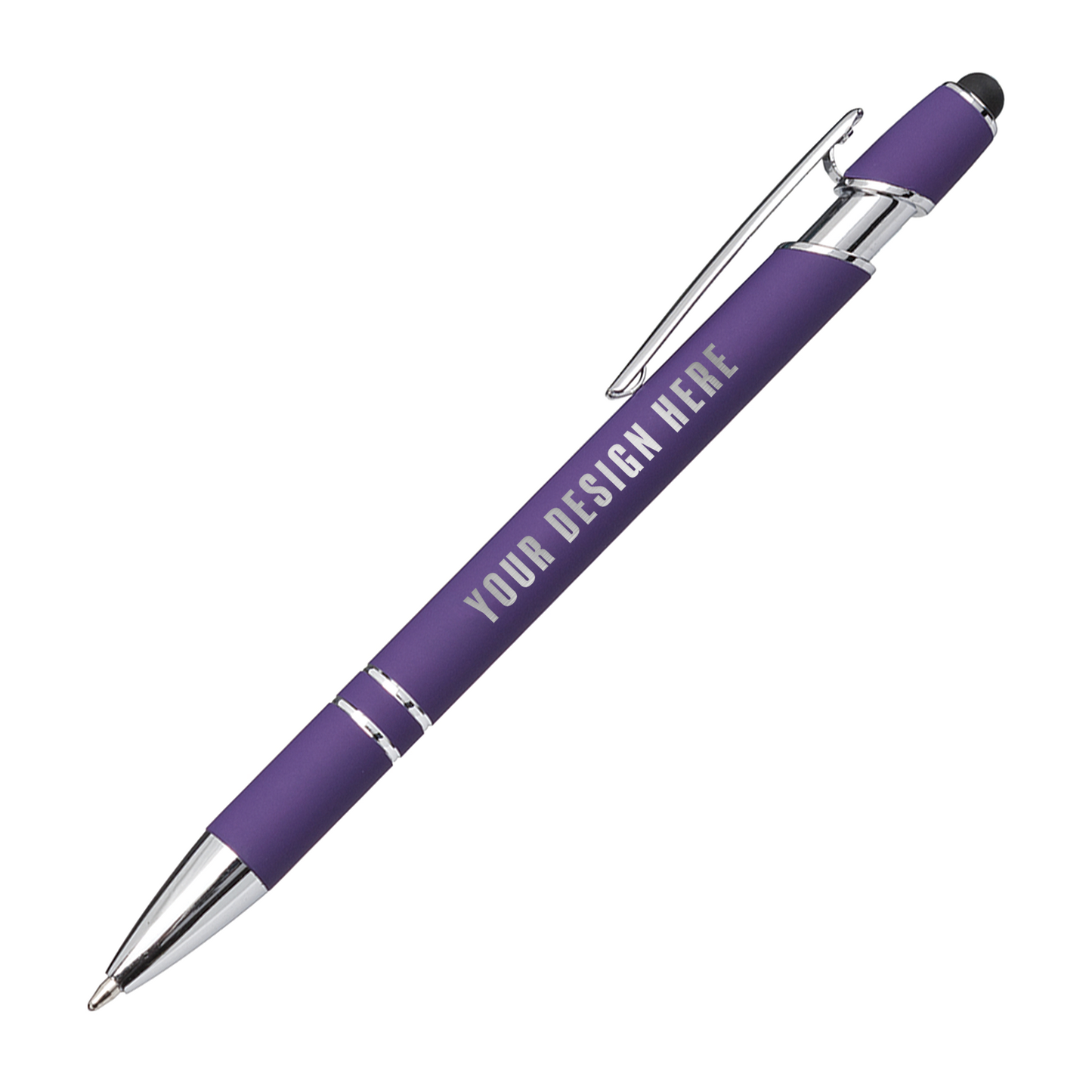 Kurt Soft Touch Metal Pen with Stylus - Laser Engraved Logo