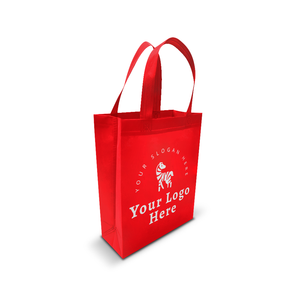 Small Promotional Ultrasonic Non-woven Shopping Bags 9.5"W x 4"D x 12"H