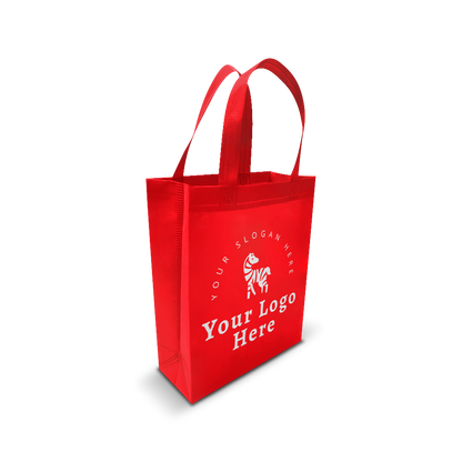 Small Promotional Ultrasonic Non-woven Shopping Bags 9.5"W x 4"D x 12"H