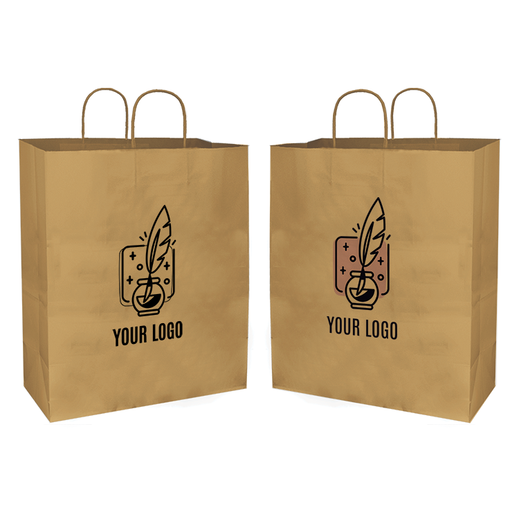 Eco-friendly Kraft Paper Bag 16"W x 6"D x 19"H - Single Color or Full Color Logo Printed