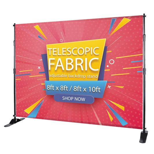 Telescope Backdrop -Fabric banner with top & bottom pocket - Size 8ft x 8ft / 10ft x 8ft