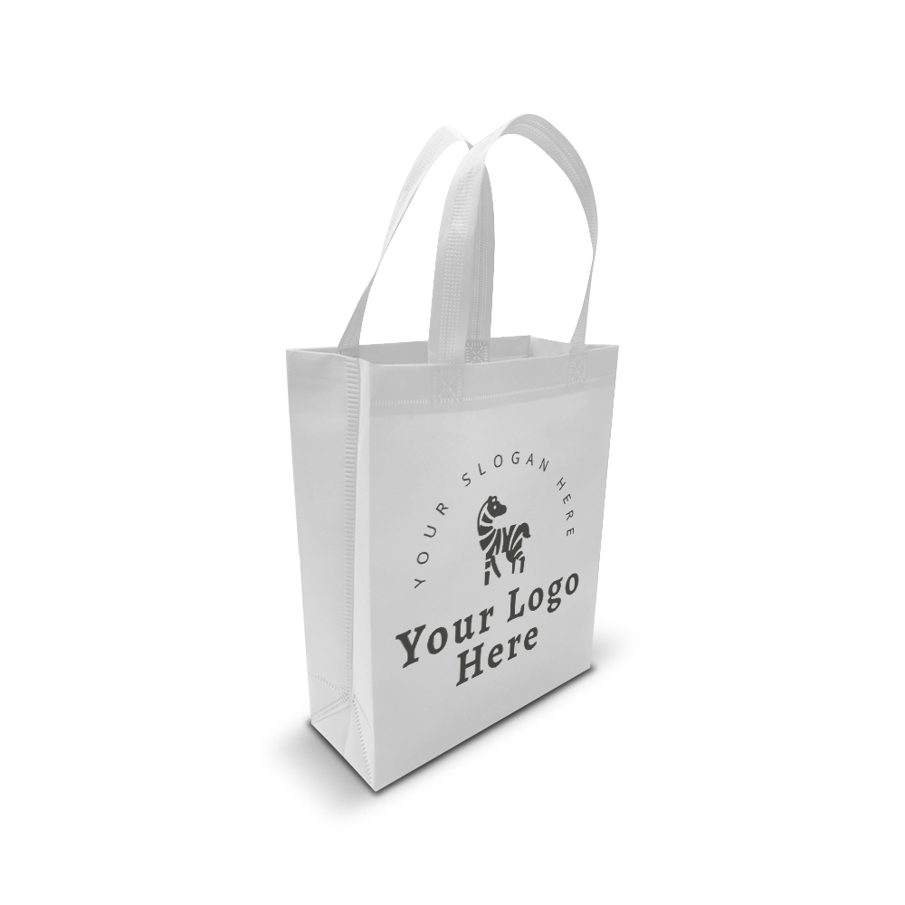 Small Promotional Ultrasonic Non-woven Shopping Bags 9.5"W x 4"D x 12"H