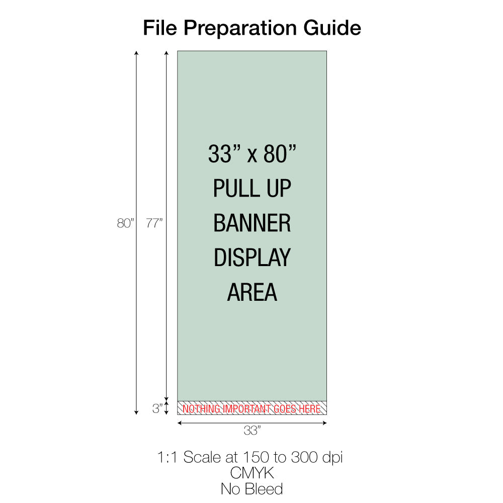 Waterdrop Base Style Pull Up Banner 33" x 80"