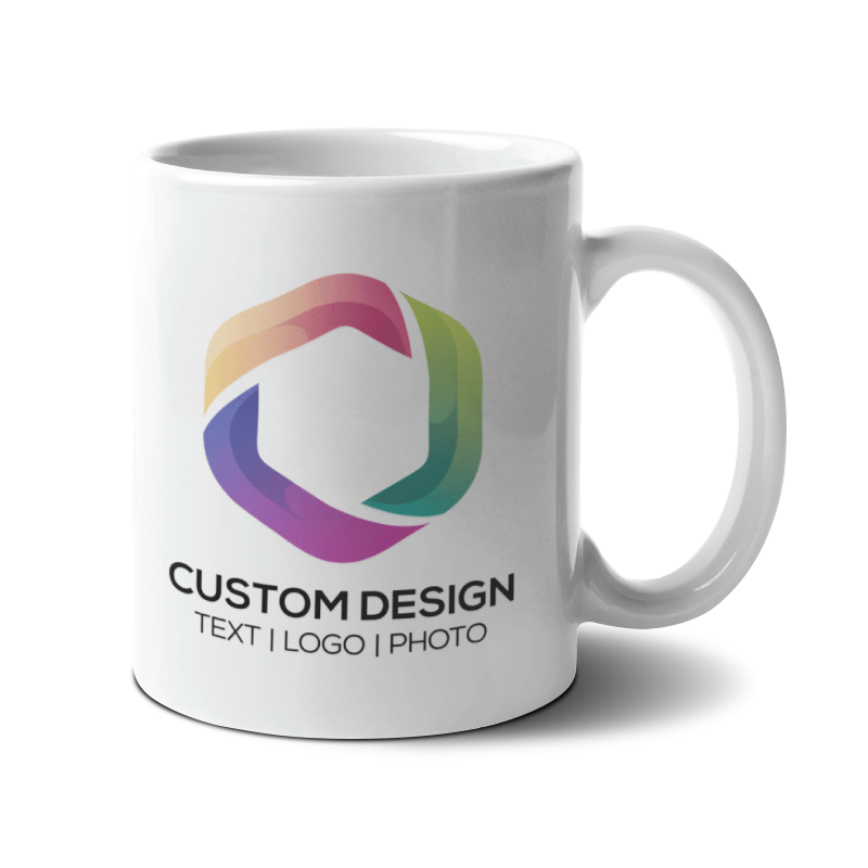 11oz. Customizable White Ceramic Mug - Full Color Sublimation