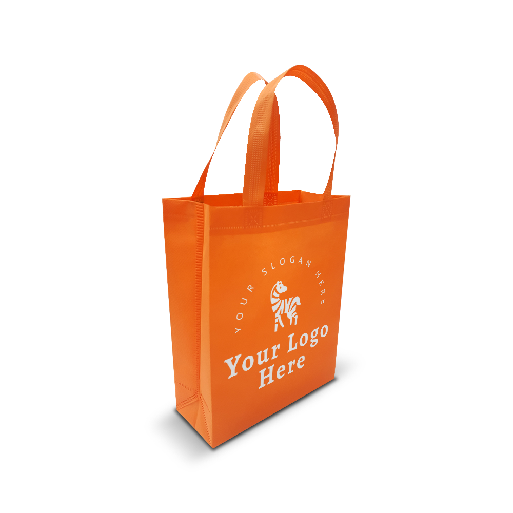 Small Promotional Ultrasonic Non-woven Shopping Bags 9.5"W x 4"D x 12"H