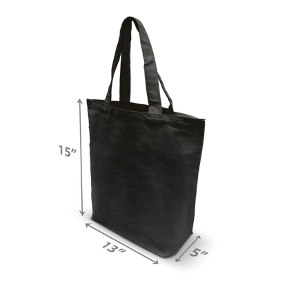 Canvas Promotional Tote Bag 10oz Black 13” W x 5"D x 15” H