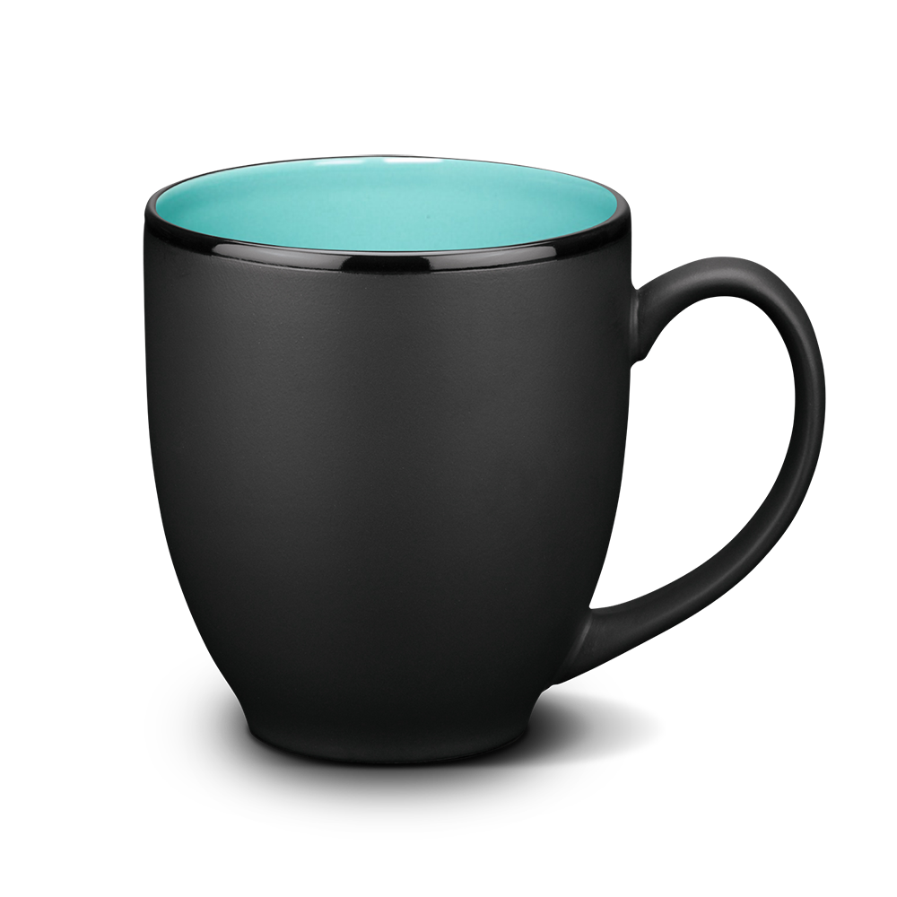 16oz. Dereham Ceramic Mug with Contemporary Satin Black Glaze Treatment- Single Color or Deep Etch Logo (Packaging Box Includes)