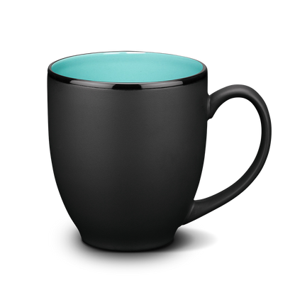 16oz. Dereham Ceramic Mug with Contemporary Satin Black Glaze Treatment- Single Color or Deep Etch Logo (Packaging Box Includes)