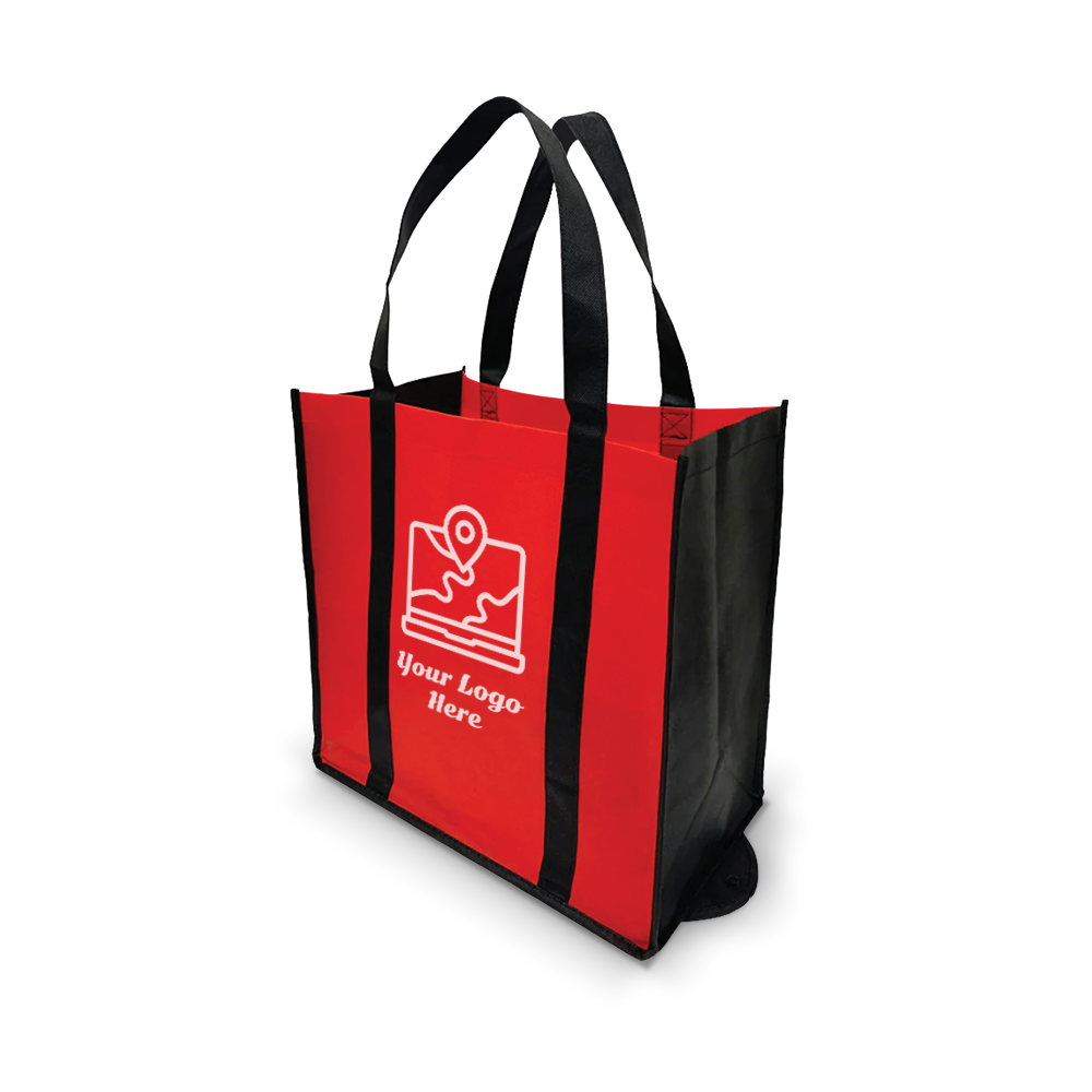 Foldable Non-woven Grocery Shopping Bags 15"W x 9"D x 15"H