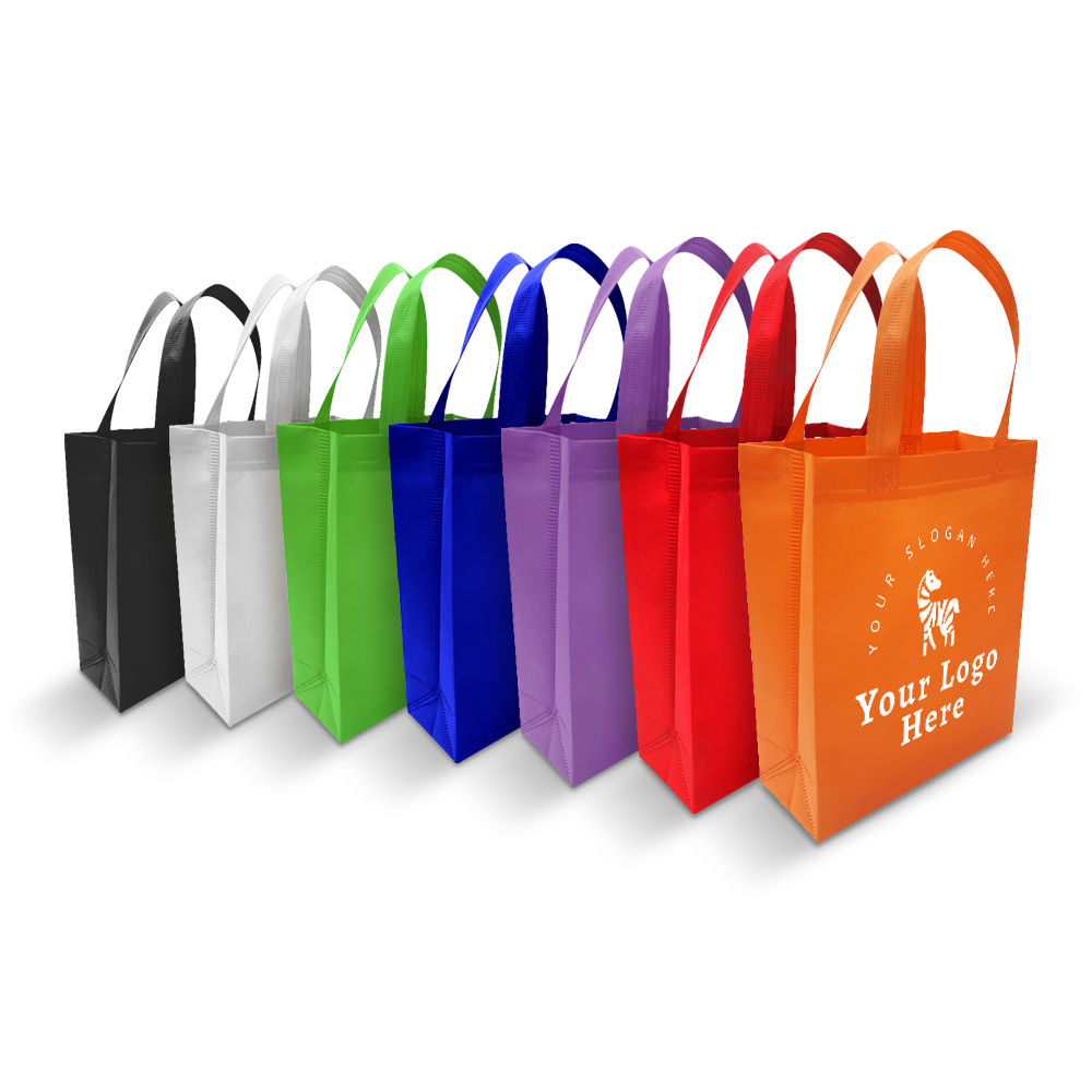 Small Promotional Ultrasonic Non-woven Shopping Bags 9.5"W x 4"D x 12"H