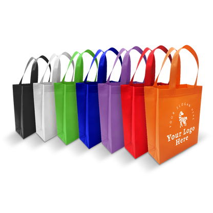 Small Promotional Ultrasonic Non-woven Shopping Bags 9.5"W x 4"D x 12"H