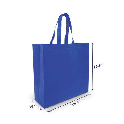 Spacious Ultrasonic Non-Woven Shopping Bag 75gsm 15.5"W x 6"D x 15.5"H