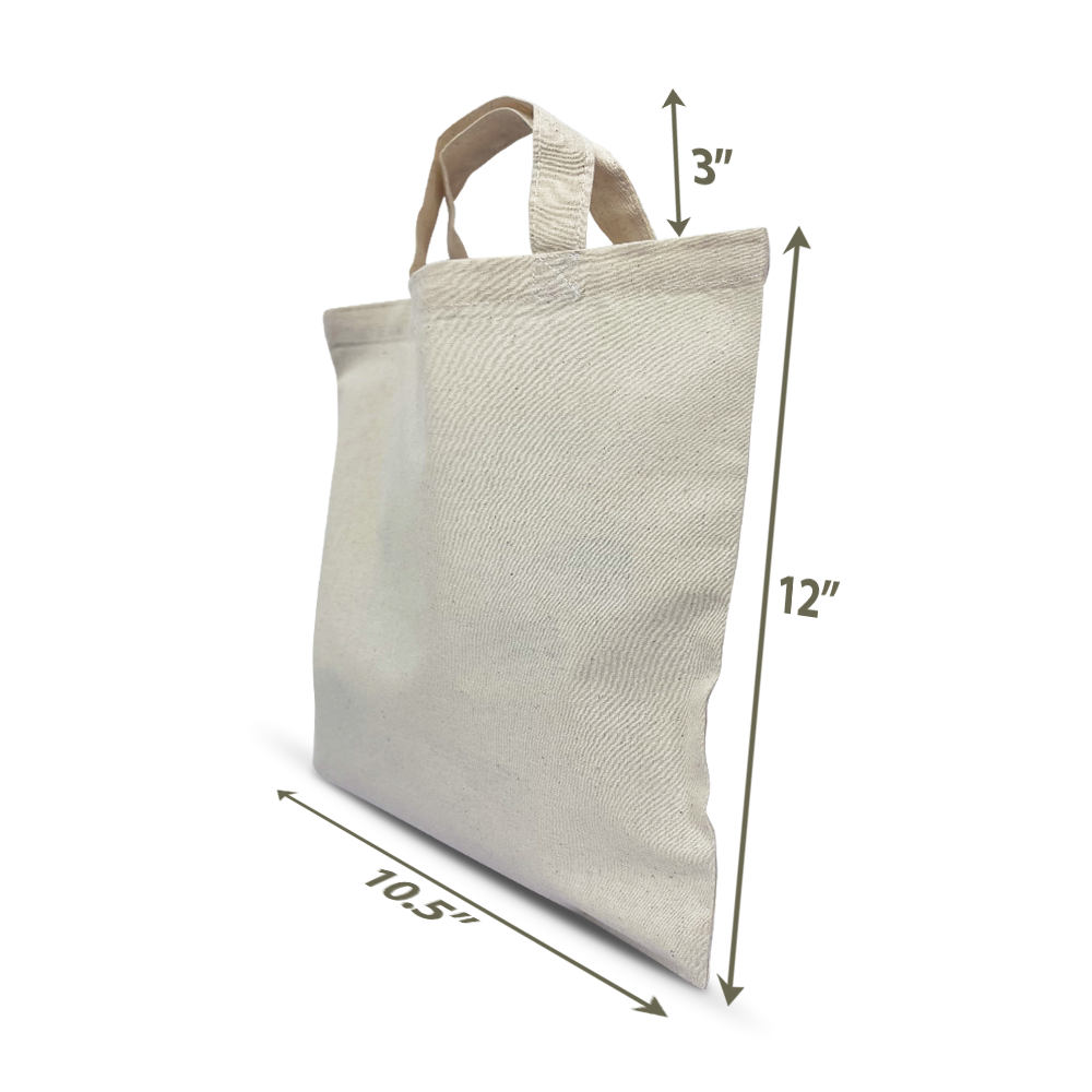 Small Carrier Canvas Tote Bag 5oz 10”W x 12.5”H