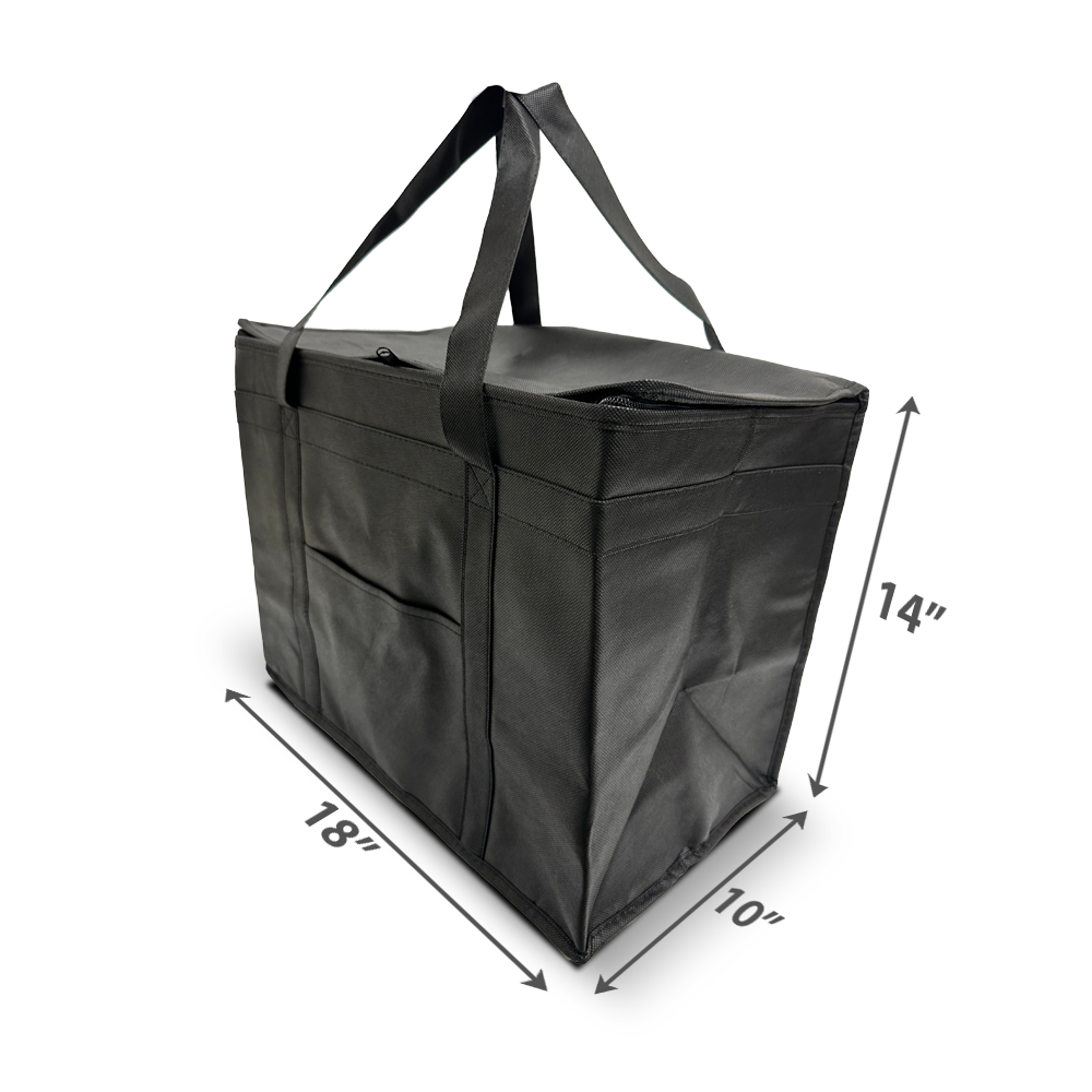 Jumbo Delivery Cooler Bag with Insert Pocket and 3mm Insulation 18”W x 10"D x 14”H